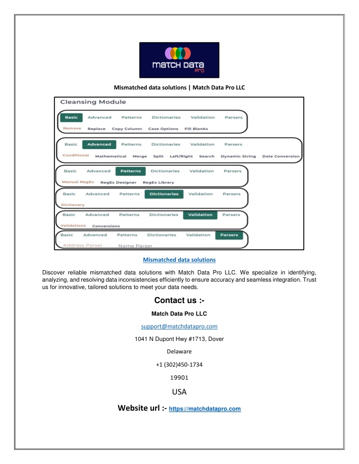 mismatched data solutions match data pro llc