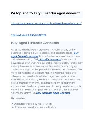 24 top site to Buy Linkedin aged account