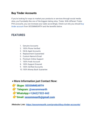 How to Buy Tinder Accounts in The USA A ...