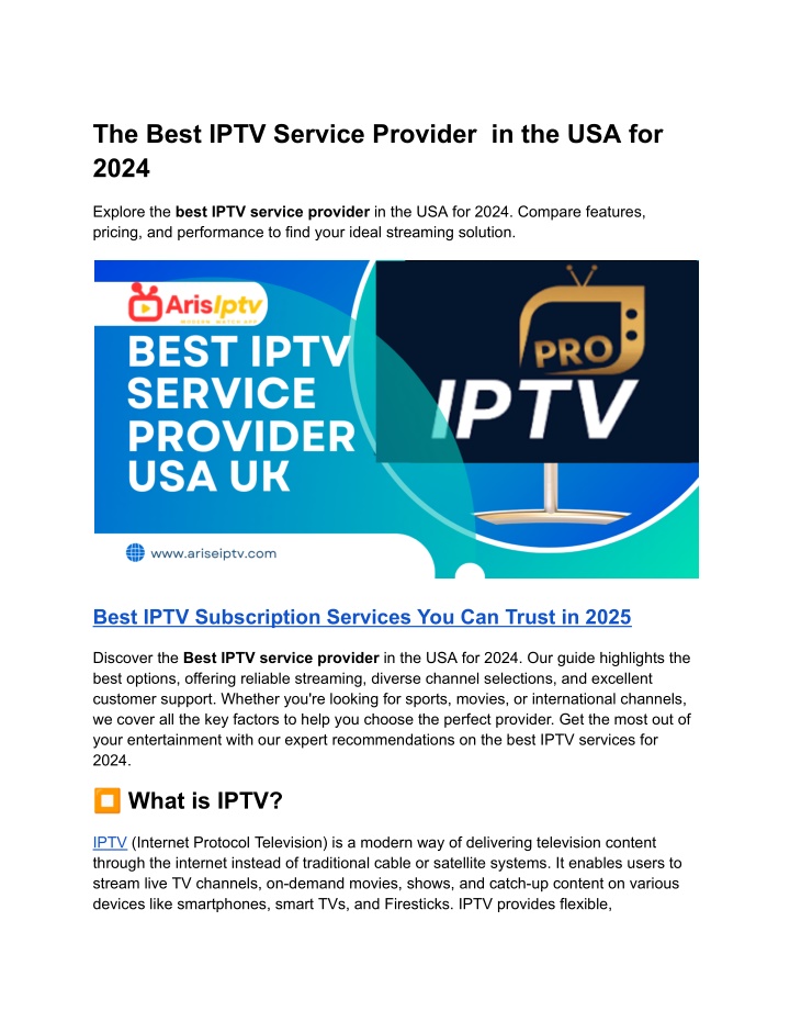 PPT The Best IPTV Service Provider in the USA for 2025 (2) PowerPoint