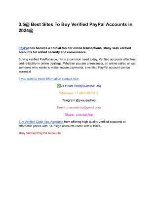 3.5@ Best Sites To Buy Verified PayPal Accounts in 2024@
