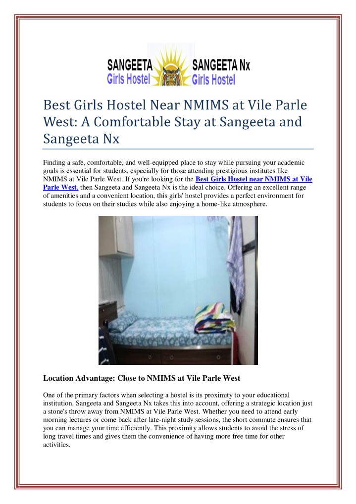 best girls hostel near nmims at vile parle west