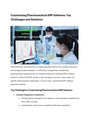 customizing pharmaceutical erp software