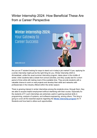 Winter Internship 2024_ How Beneficial These Are from a Career Perspective