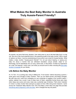 what makes the best baby monitor in australia