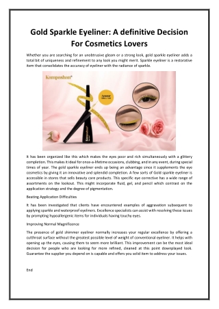 gold sparkle eyeliner a definitive decision