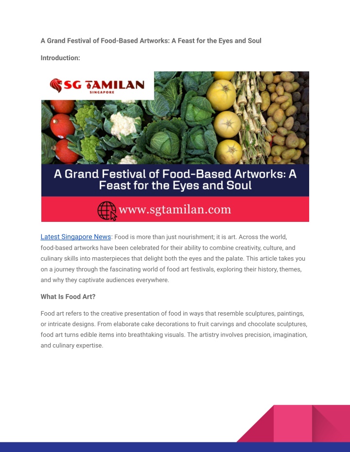 a grand festival of food based artworks a feast