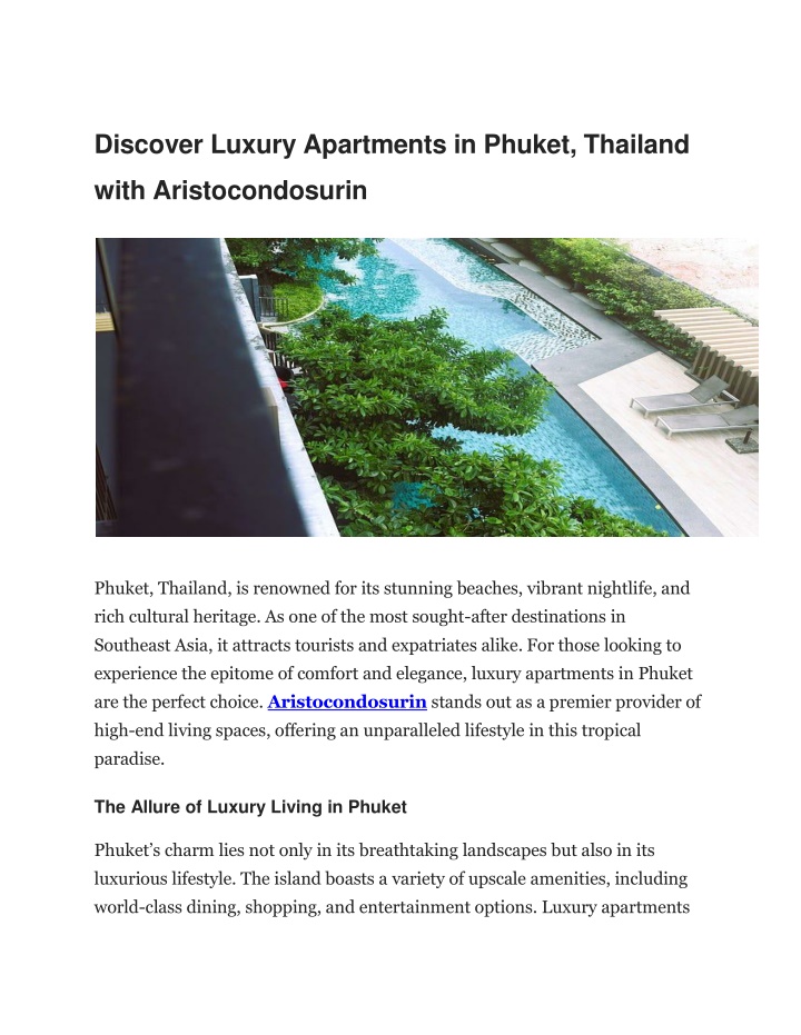 discover luxury apartments in phuket thailand