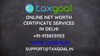 Online Net Worth Certificate Services in Delhi