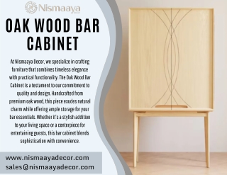 Stylish Oak Wood Bar Cabinet Collection by Nismaaya Decor
