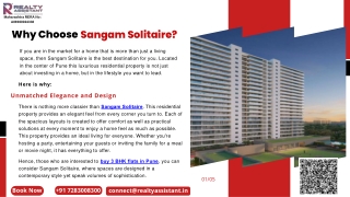 Why Choose Sangam Solitaire