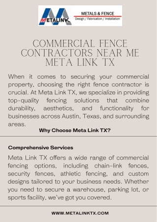 Commercial Fence Contractors Near Me - Meta Link Tx