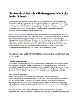 echtzeit insights mit kpi management cockpits