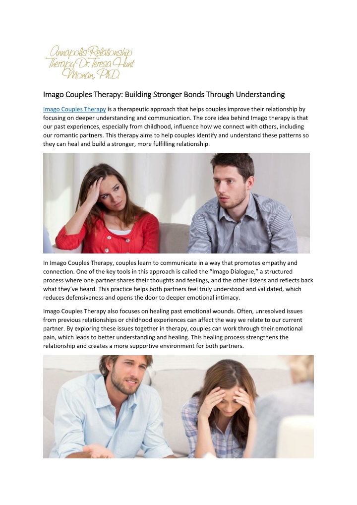 imago couples therapy building stronger bonds