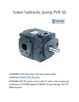 Yuken hydraulic pump PVR 50