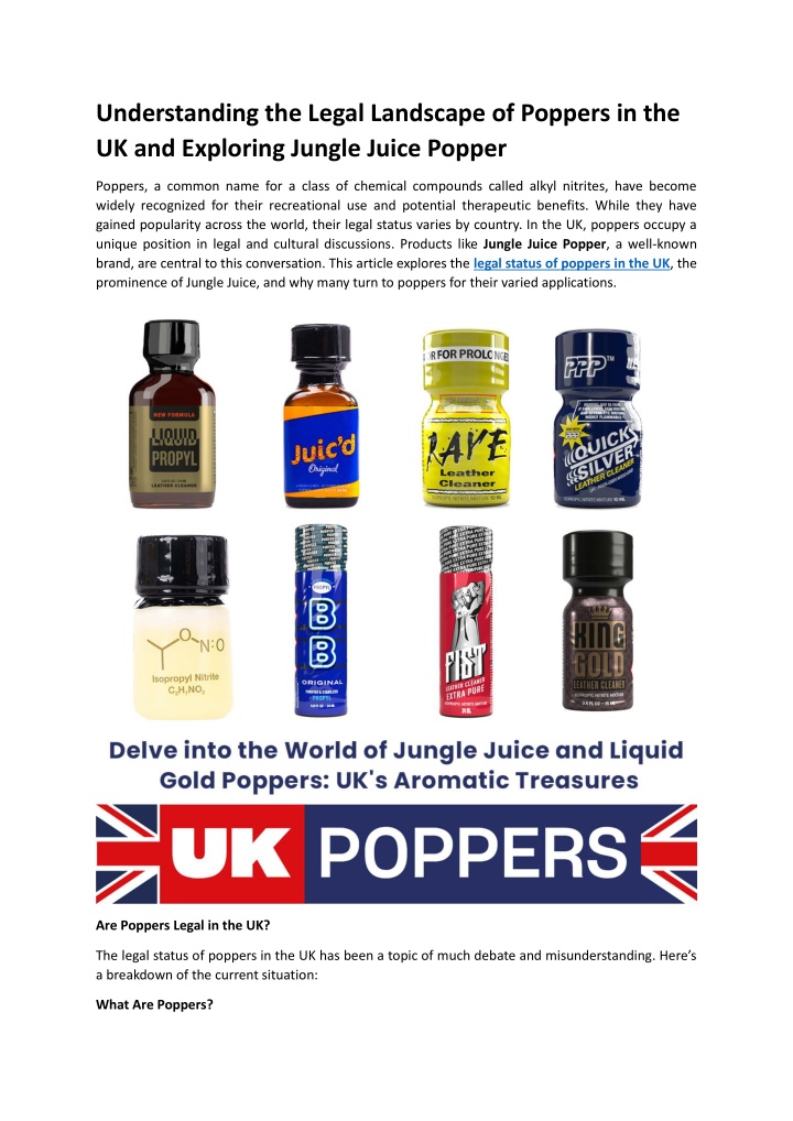 understanding the legal landscape of poppers