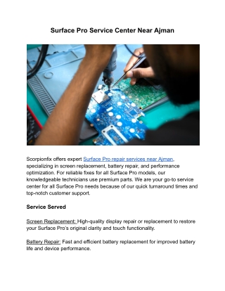 Surface Pro Service Center Near Ajman