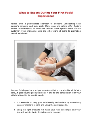What to Expect During Your First Facial Experience?