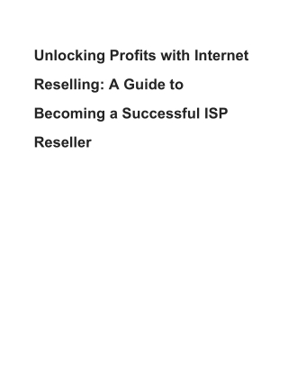 unlocking profits with internet