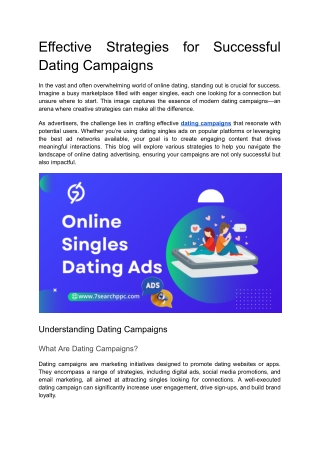 effective dating campaigns