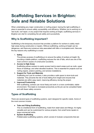 scaffolding services in brighton safe
