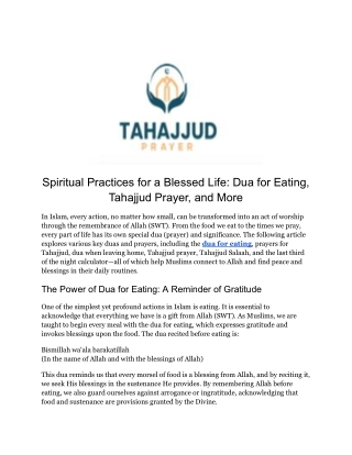 Tahajjud prayer