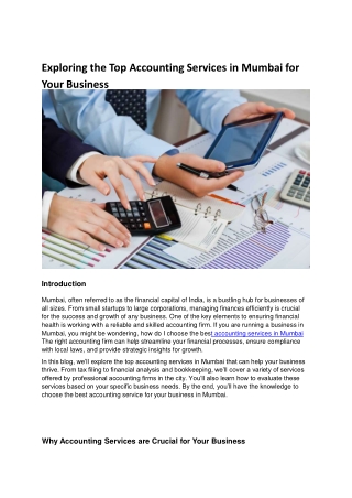 exploring the top accounting services in mumbai