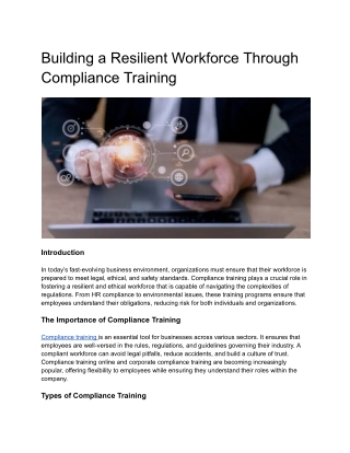 building a resilient workforce through compliance