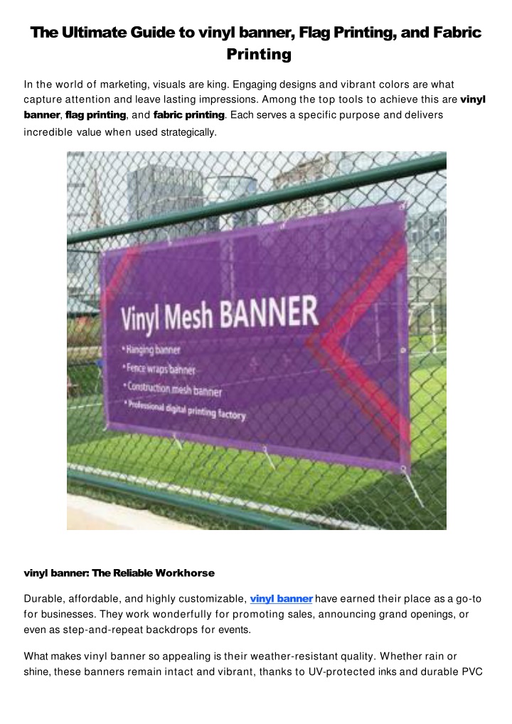 the ultimate guide to vinyl banner flag printing