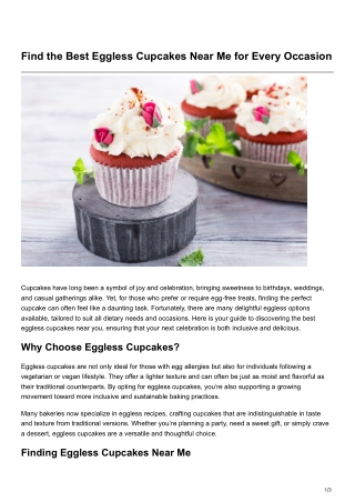 Find the Best Eggless Cupcakes Near Me for Every Occasion