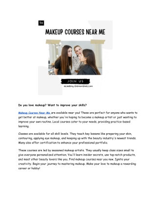 do you love make up want to improve your skills