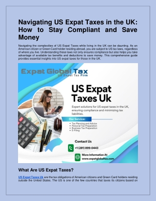 Navigating US Expat Taxes in the UK: How to Stay Compliant and Save Money