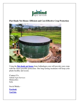 flat shade net house efficient and cost effective