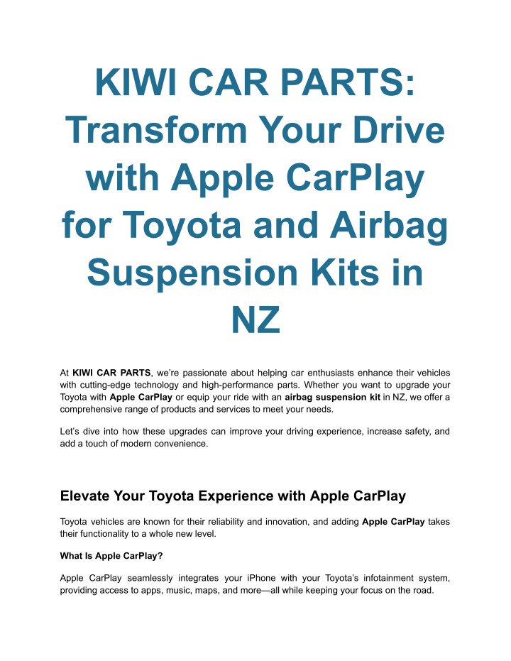 kiwi car parts transform your drive with apple