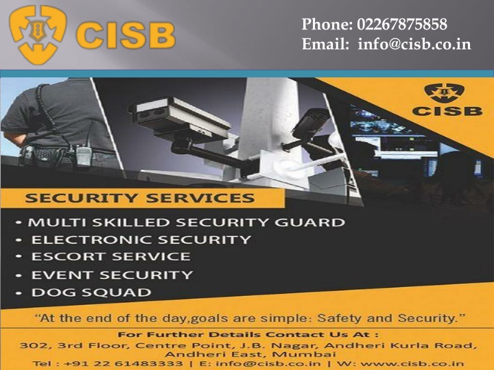 phone 02267875858 email info@cisb co in