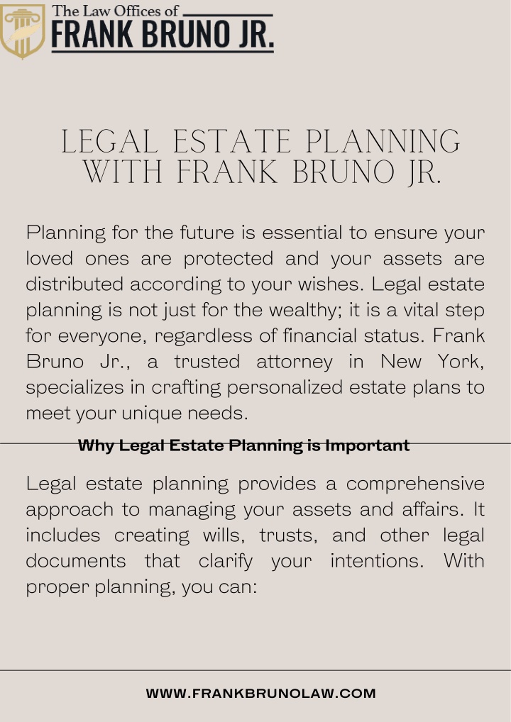 legal estate planning with frank bruno jr