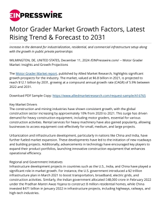 Motor Grader Market