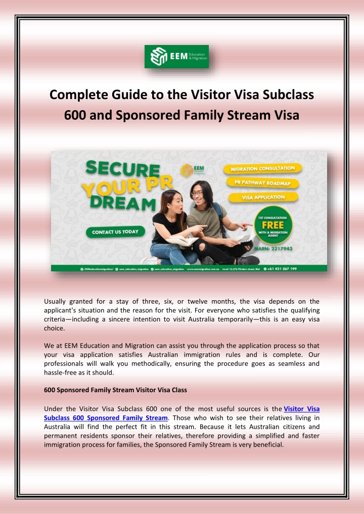 complete guide to the visitor visa subclass