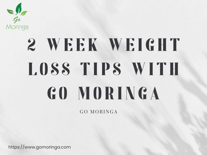 2 week weight loss tips with go moringa