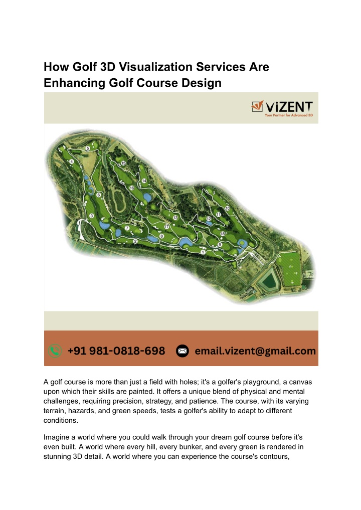 how golf 3d visualization services are enhancing