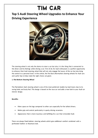 Top 5 Audi Steering Wheel Upgrades to Enhance Your Driving Experience