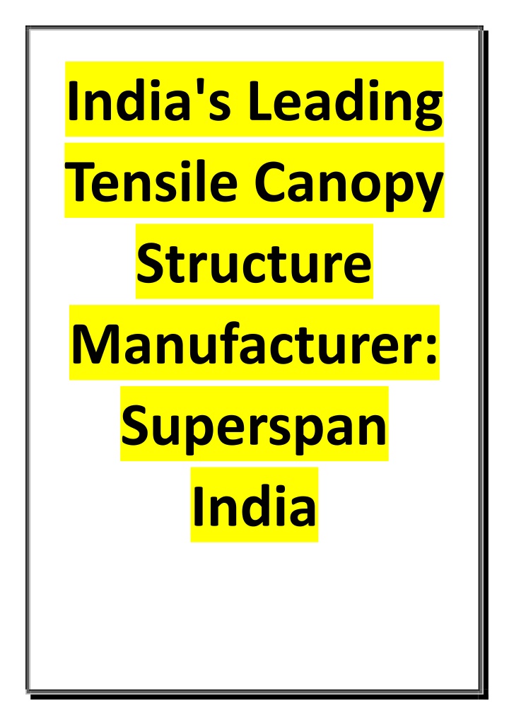 india s leading tensile canopy structure