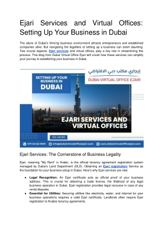 Ejari Services and Virtual Offices_ Setting Up Your Business in Dubai