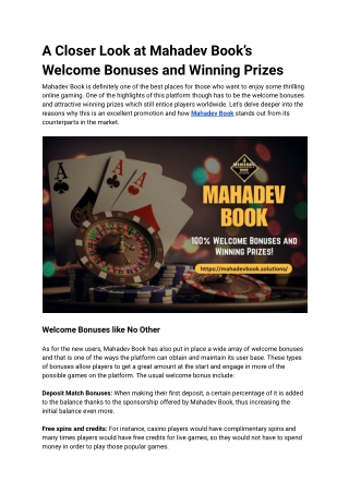 a closer look at mahadev book s welcome bonuses