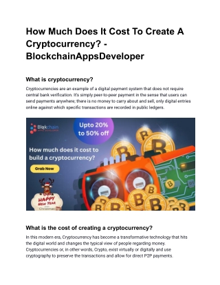 How Much Does It Cost To Create A Cryptocurrency - BlockchainAppsDeveloper