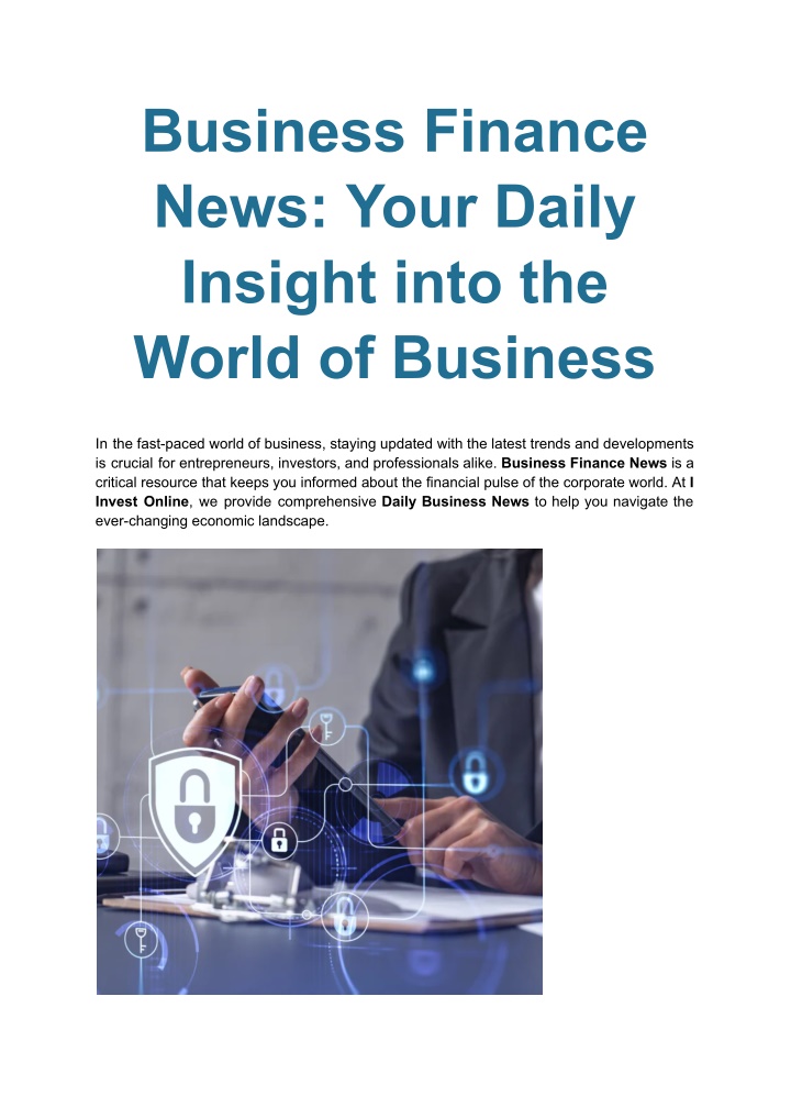 business finance news your daily insight into