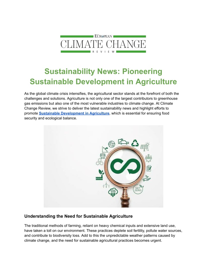 sustainability news pioneering sustainable