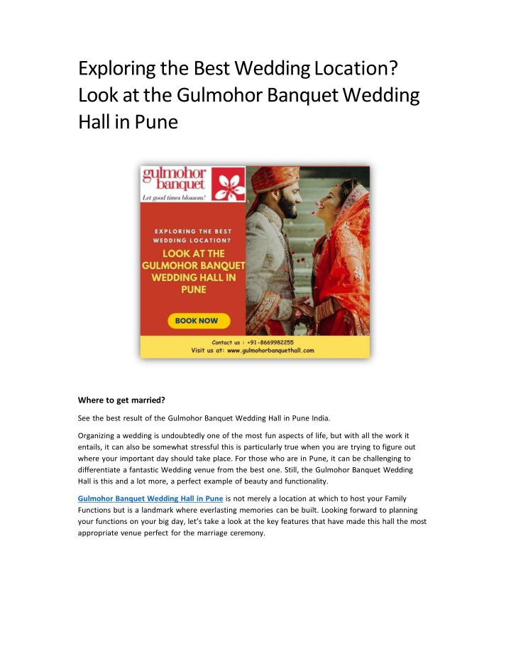 exploring the best wedding location look at the gulmohor banquet wedding hall in pune