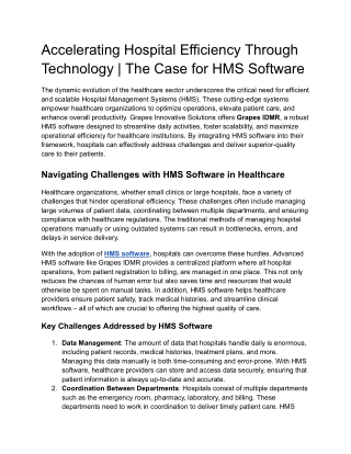 accelerating hospital efficiency through