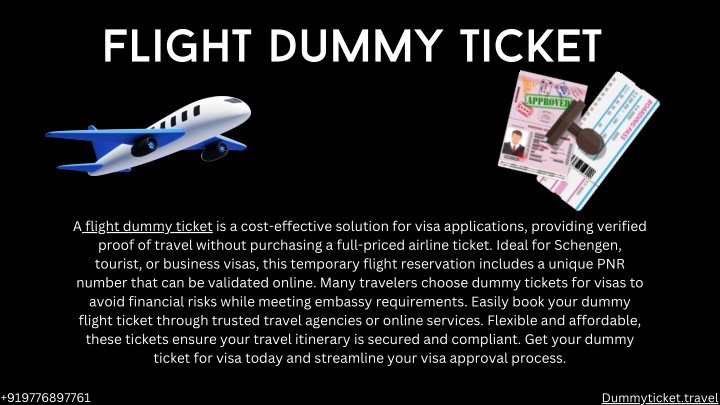 flight dummy ticket